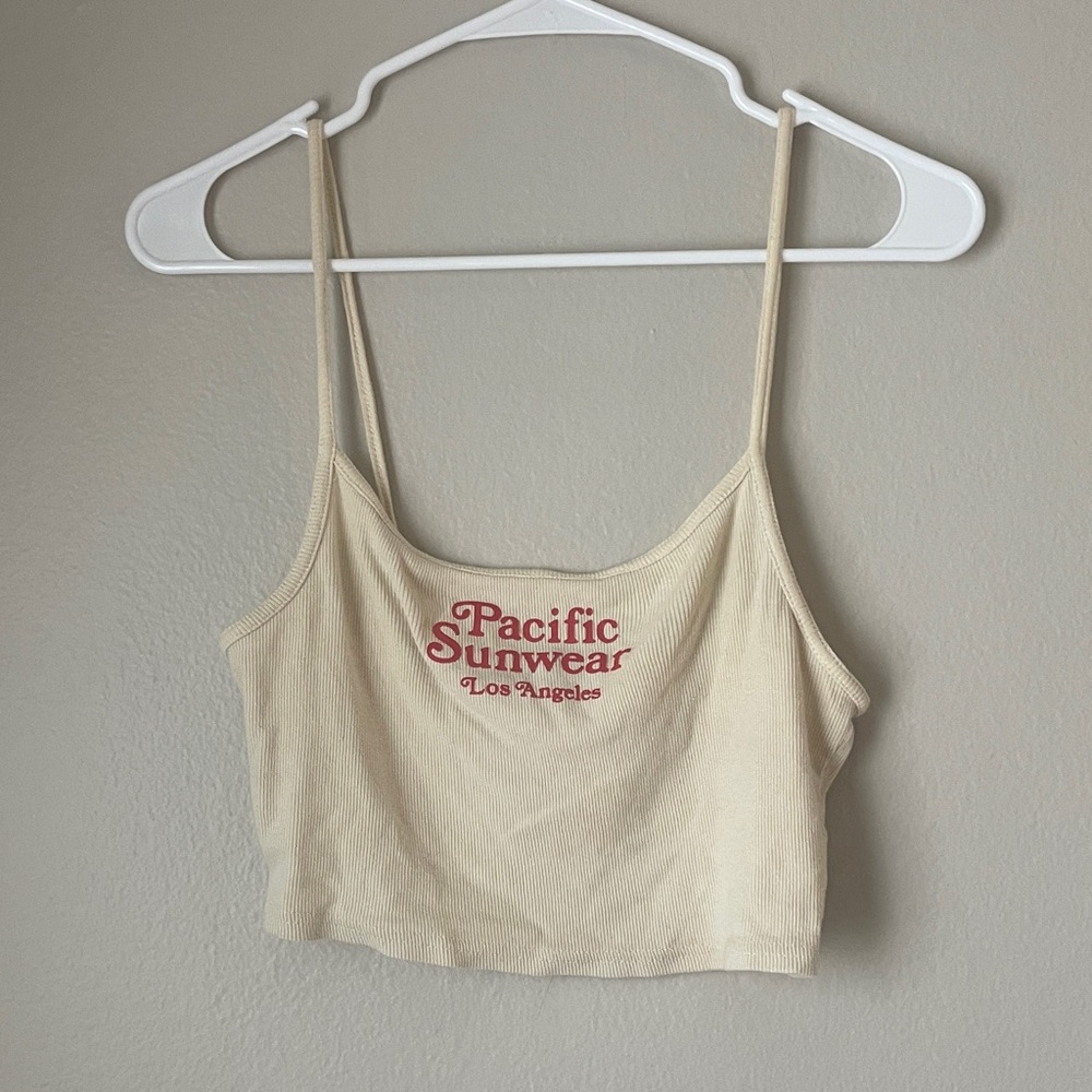 Pacific Sunwear Cream Crop Camisole | Pacsun